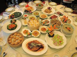 banquete de comida china