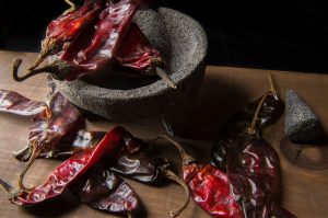 Chile guajillo en molcajete