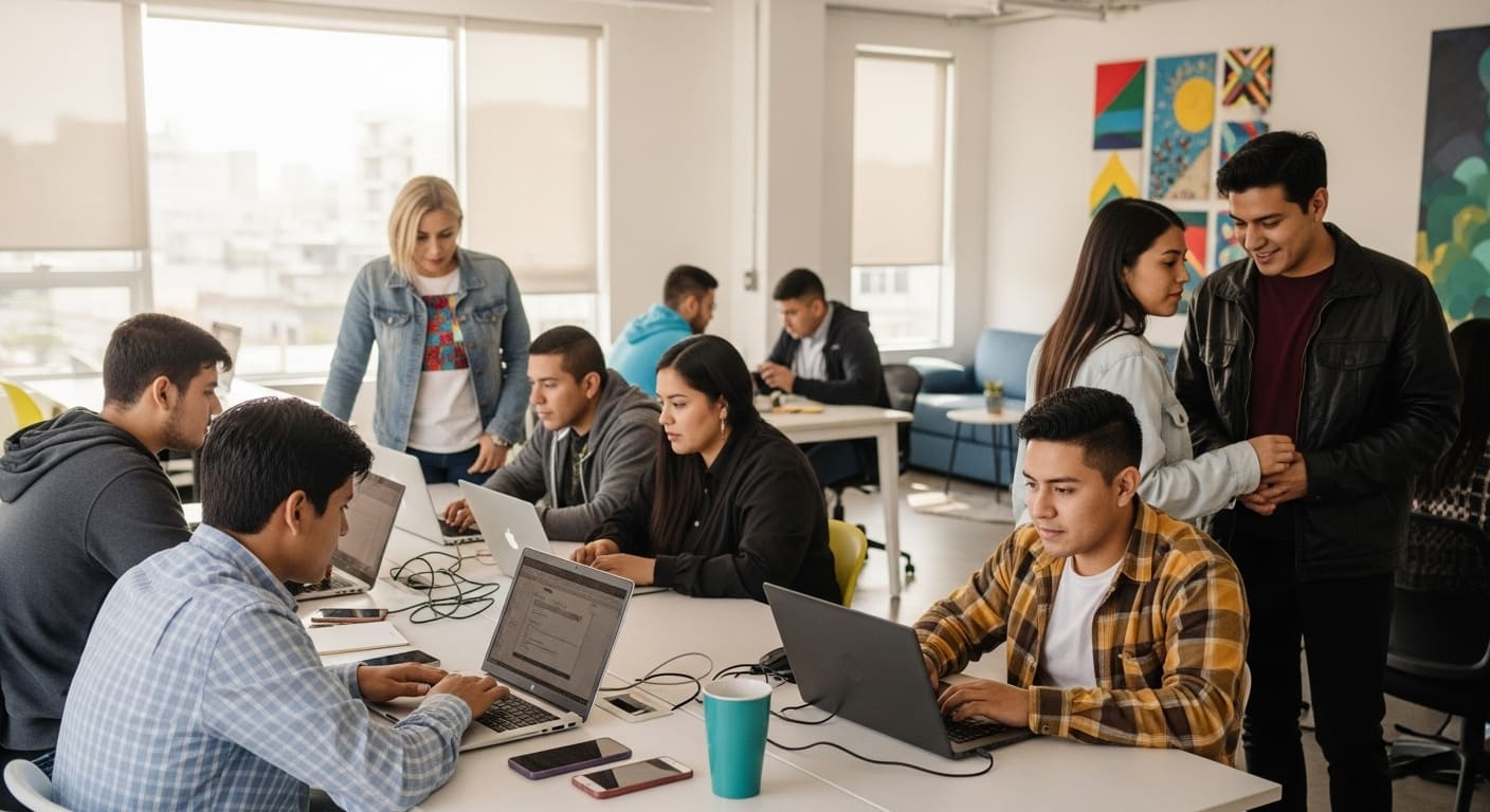 Jóvenes trabajando