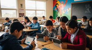 Niños en aula rural