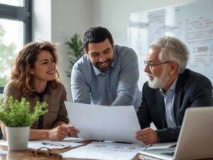 Distintas generaciones participando en la planeación de una empresa familiar.